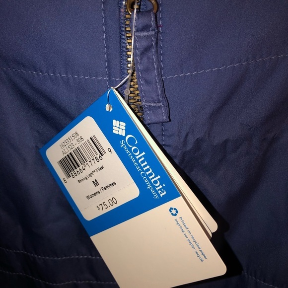 Columbia fleece lined Vest Shining Light Vest Blue Medium - Picture 10 of 14